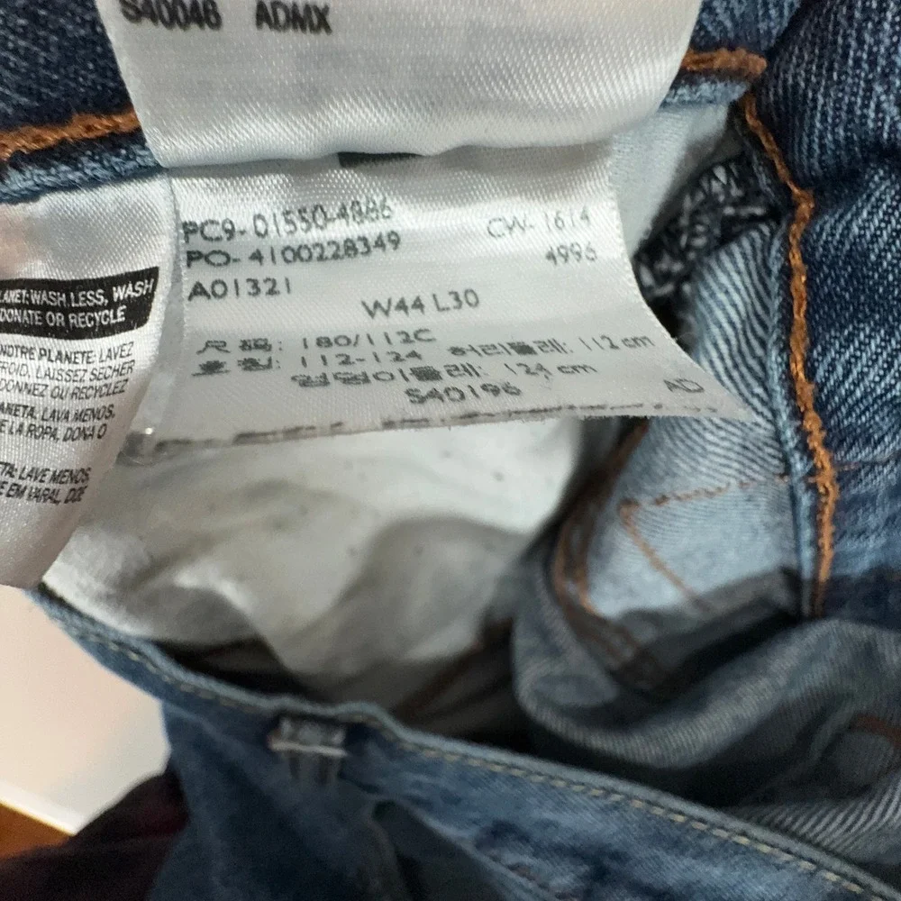 Levis 550 Relaxed Fit Jeans Mens 44x30 Blue Tapered Leg Denim Classic Casual